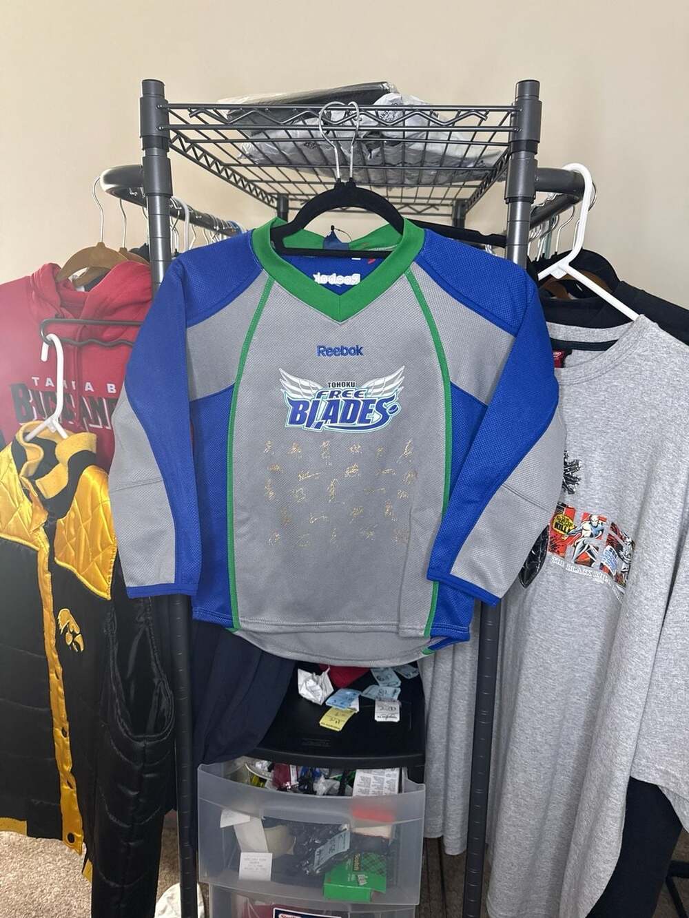 Rare Tohoku Free Blades Hockey Jersey Youth Small Reebok Asia League